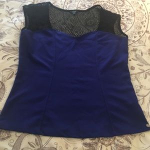 Guess Top royal blue with black mesh